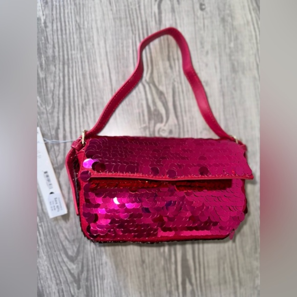 Aqua Sequin Shoulder Bag